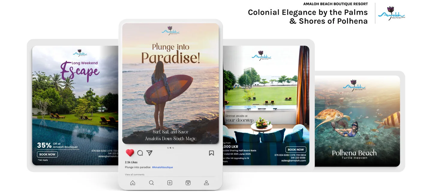 hotel website design amaloh beach desktop