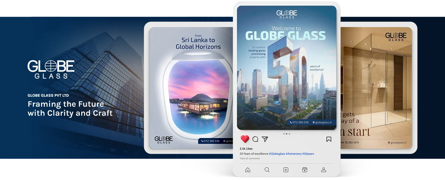 social media marketing agency project-globe glass